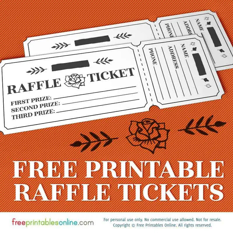 printable rosy raffle tickets free raffle template free