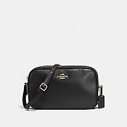 CROSSBODY POUCH IN PEBBLE LEATHER - COACH f65988 - IMITATION GOLD/BLACK