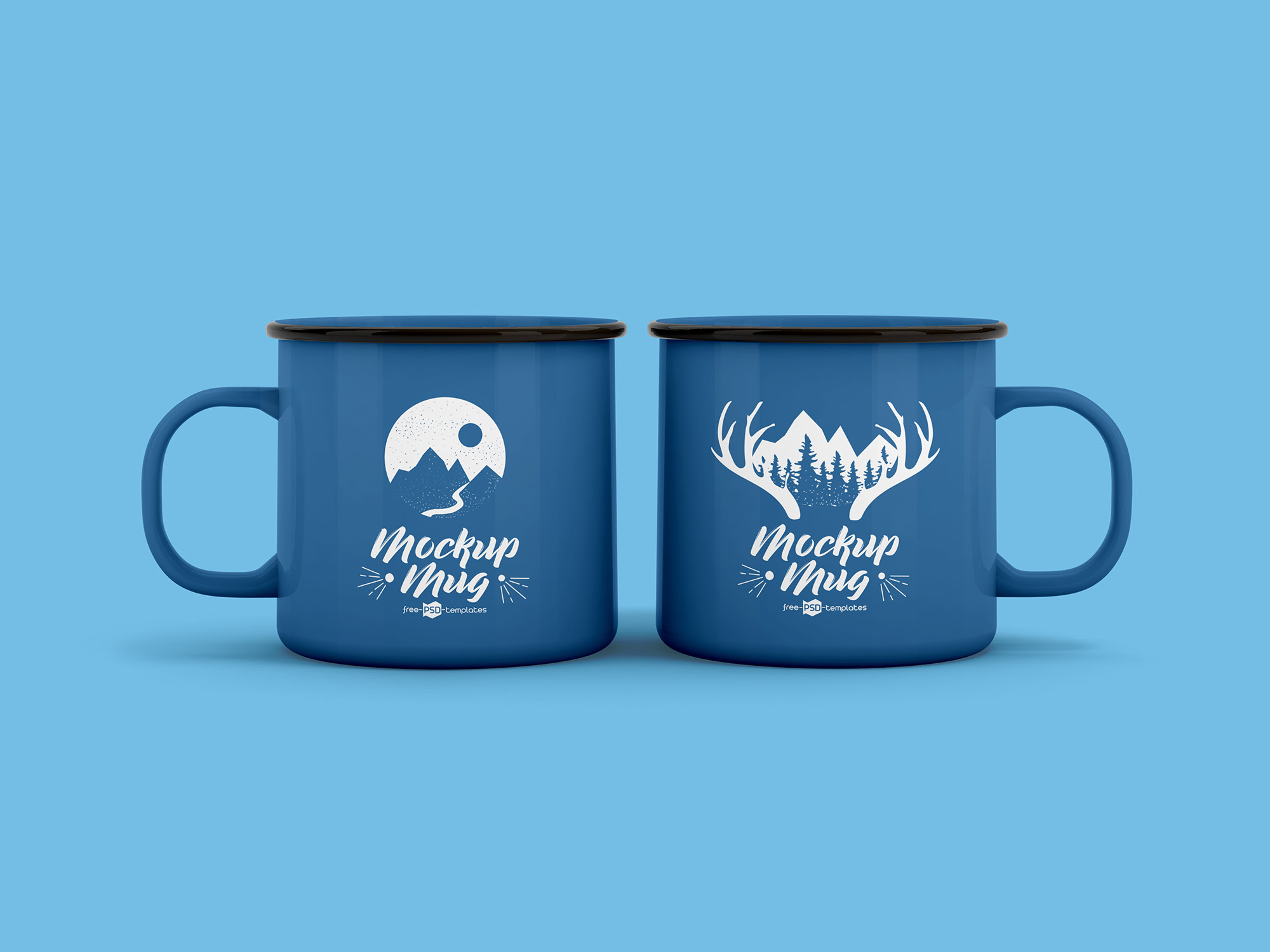 Download Free Enamel Mugs Mockup Psd