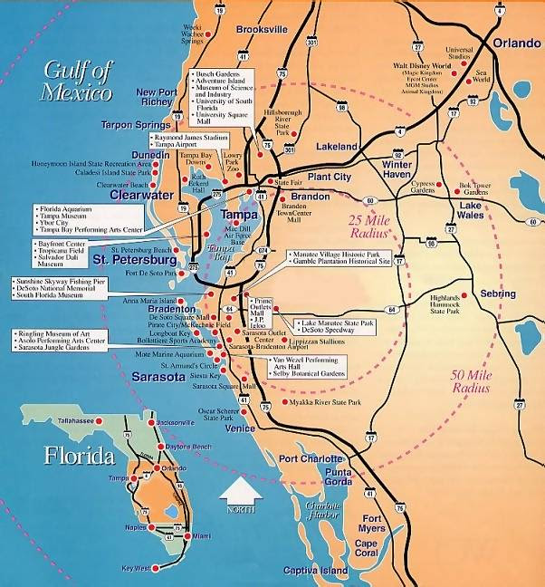 Secret Places, Location Map of Florida's Gulf Coast