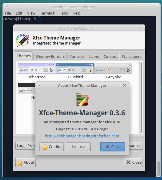 Xfce theme manager