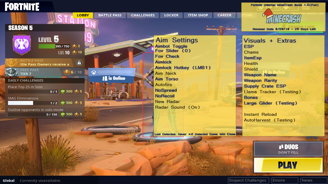 Fortnite Minecrash Mod Menu S