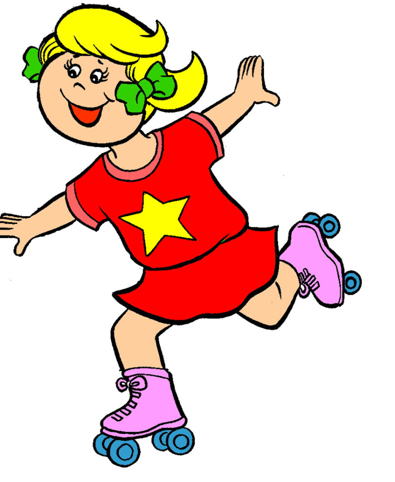 Disegno di Bambina sui pattini da scaricare