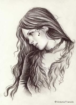 Dessin Sans Couleur Jeune Fille Triste