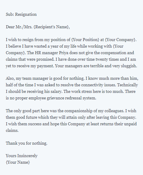 10 Best Resignation Letter Samples Format