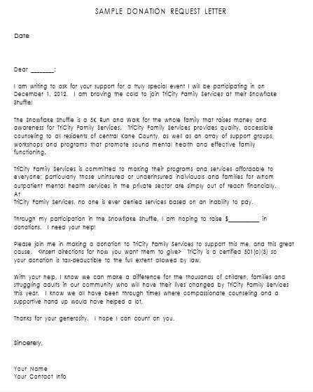 Donation Request Letter - 15+ Samples Templates & Formats