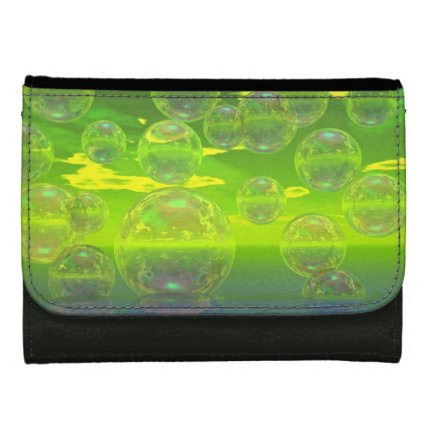Field of Clarity, Abstract Yellow Green Ocean Wallets