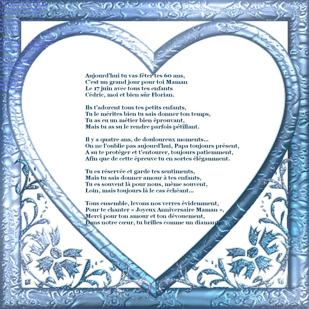 Texte Anniversaire 60 Ans Pour Une Maman Charlott