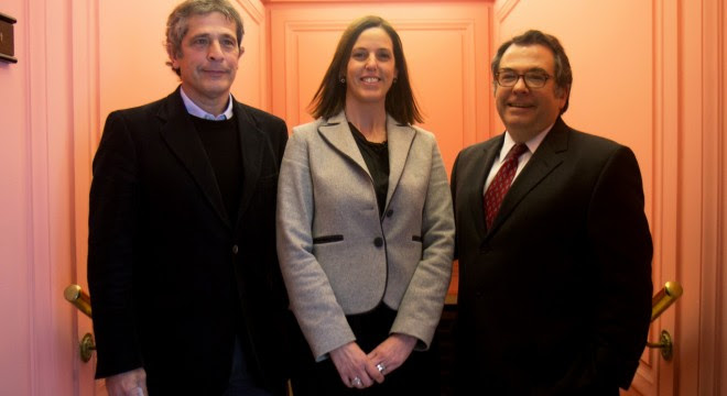 Gustavo Rodríguez (Maruba), Cecilia Virasoro (National Shipping) y José Pablo Elverdín (Caena-Argenmar).
