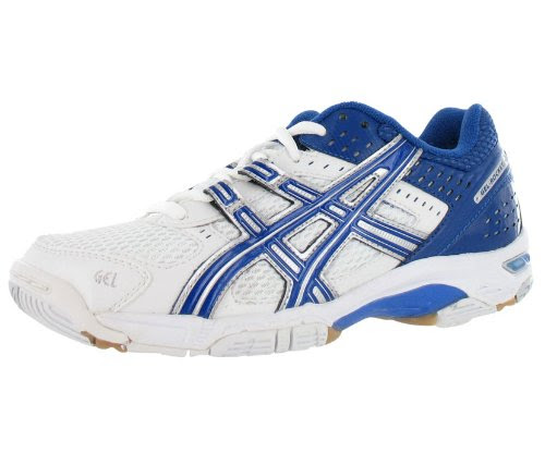 ASICS Women's GEL-Rocket 5 Volleyball Shoe,White/Jet Blue/Lightning,8.5 M US