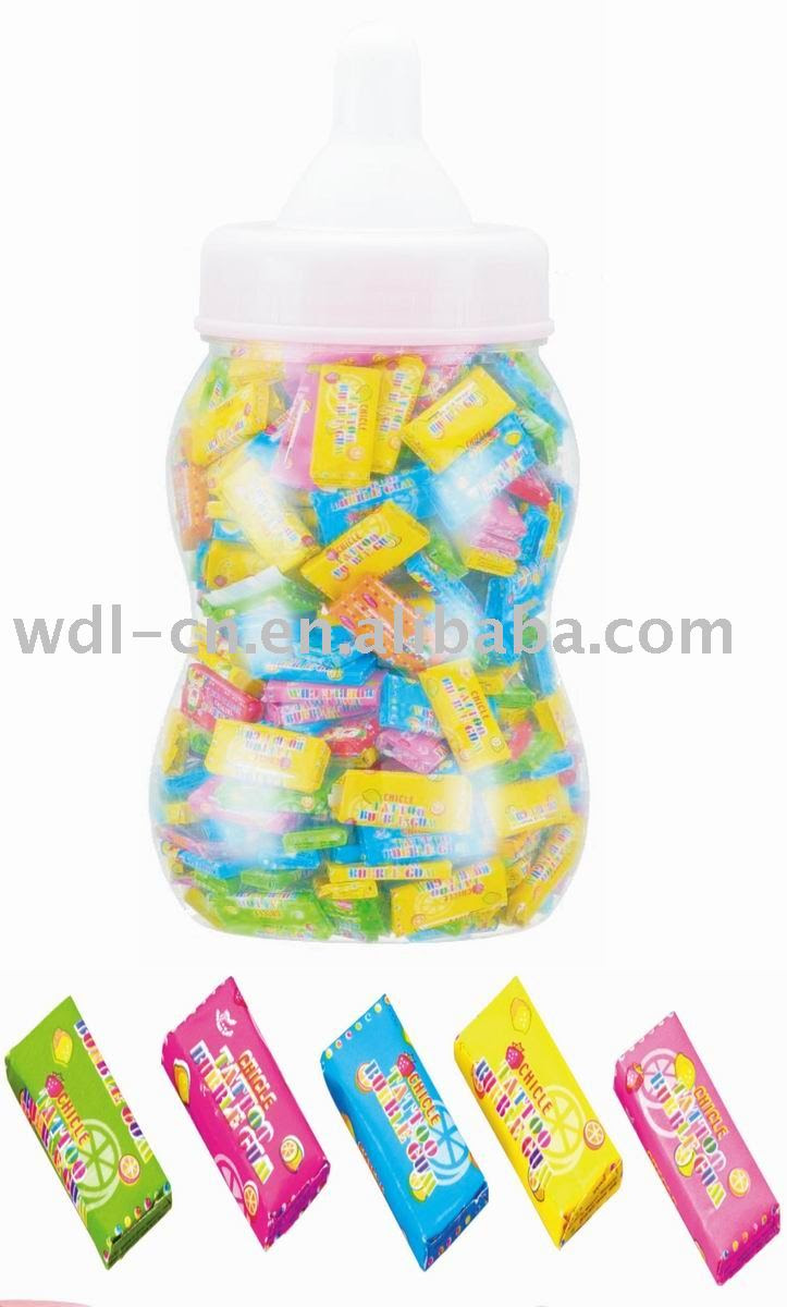 Bubble gum tattoo in baby