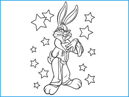 Cool Bugs Bunny coloring sheets of the rabbit lookin' stylish.