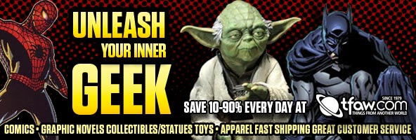 Save 10-80% on comics and collectibles at TFAW.com