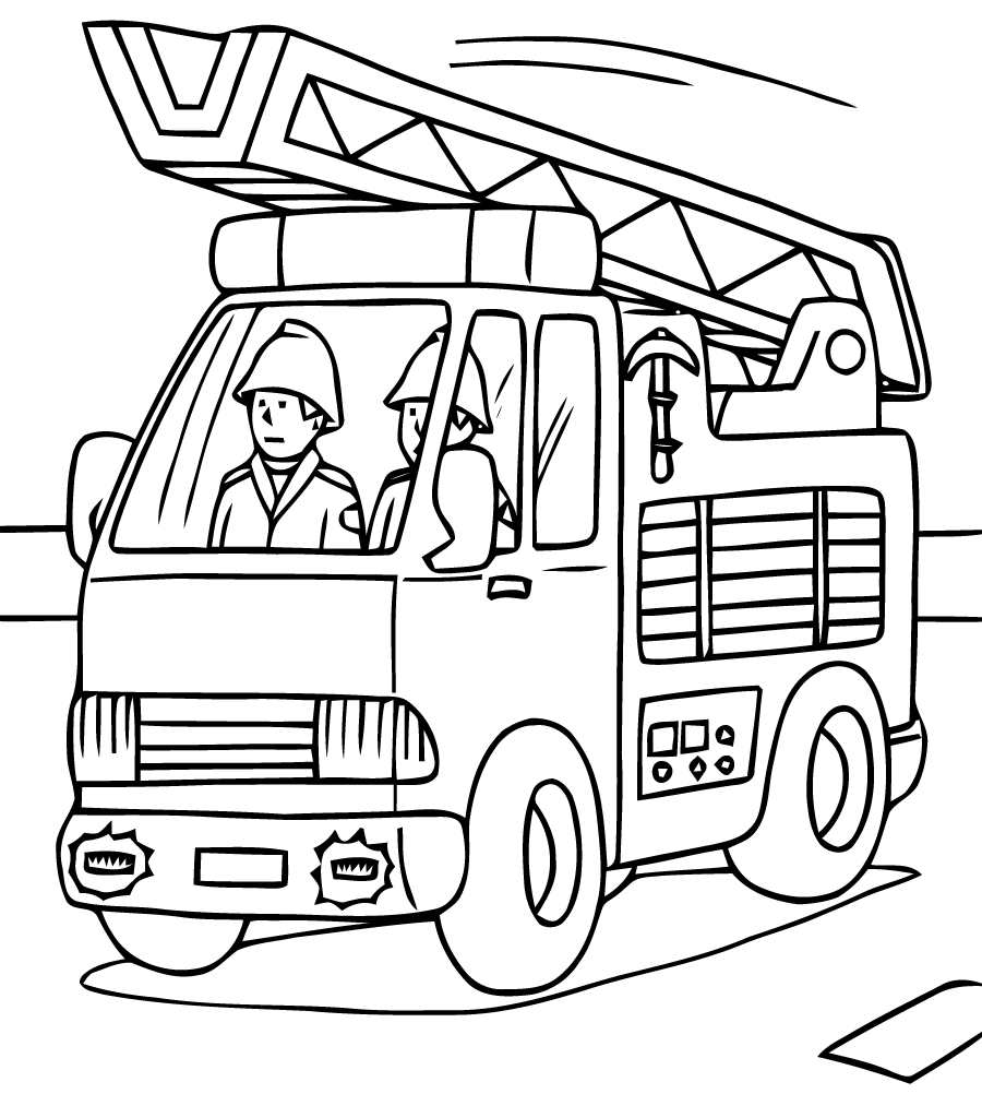 Dessin jolie image de pompier   imprimer et colorier