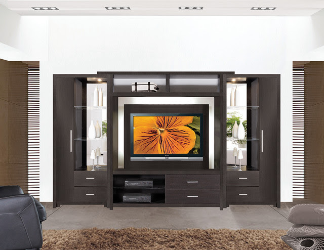 Crystal Entertainment Center Wall Unit - modern - furniture - new ...