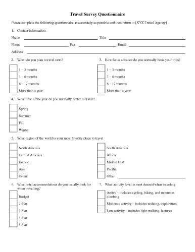 32 Sample Questionnaire Templates in Microsoft Word 32 Sample Questionnaire Templates in Microsoft Word
