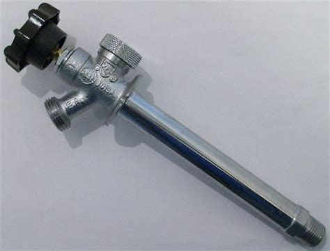 Unscrew the hose and remove it. 1/2" Brass frost free lawn faucet