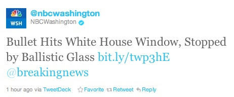 Secret Service: Bullet Hits White House Window | Mediaite