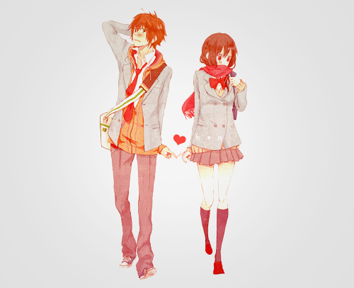 Love Girl Anime Boy Heart Shy Holding Hands Anime Girl Anime Boy Anime Couple Anime Couples Le Petite Pianist