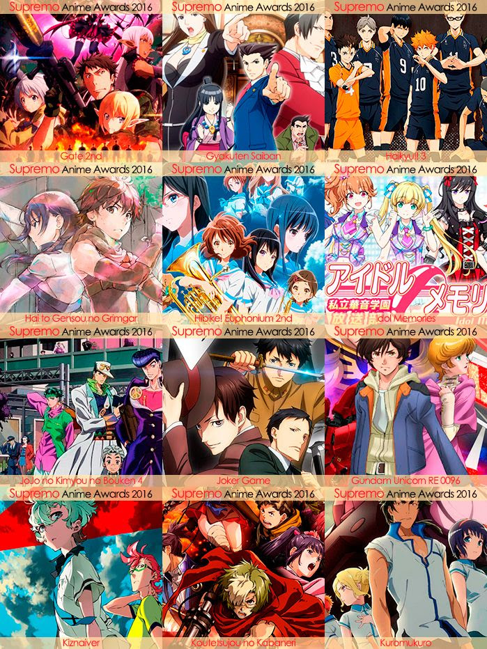 Eliminatorias Nominados a Mejor Anime de Drama 2016