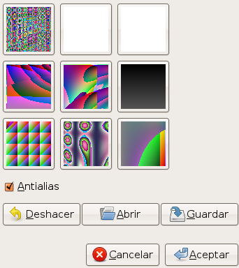 Opciones para el filtro Qbista