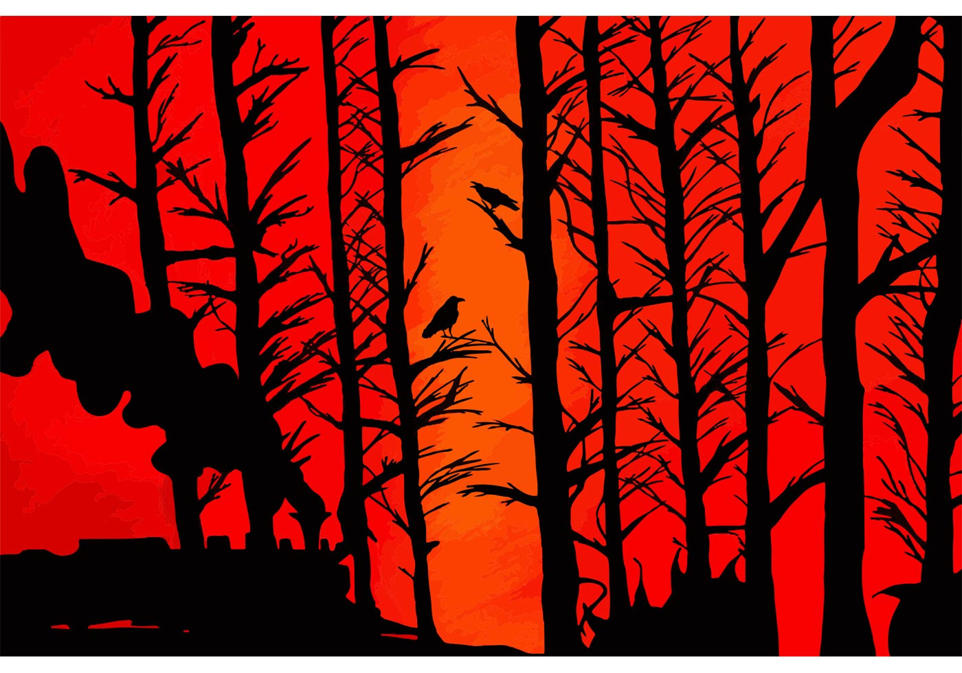 Download Forest Silhouette Vector | Free Vector Art at Vecteezy!