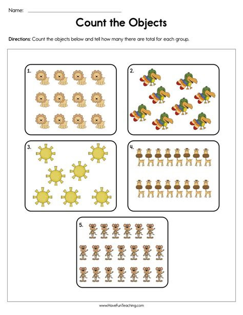  counting objects worksheet have fun teaching
