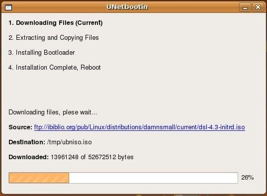 UNetbootin downloading files on Ubuntu Linux