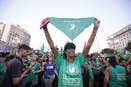 Manifestación frente al Congreso por la legalización del aborto