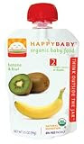 HAPPYBABY Organic Baby Food, Stage 2, Banana & Kiwi, 3.5 Ounce Pouch (Pack of 16)