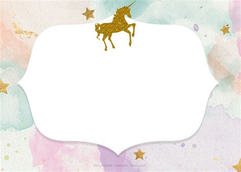  free whimsical pastel unicorn birthday invitation templates unicorn