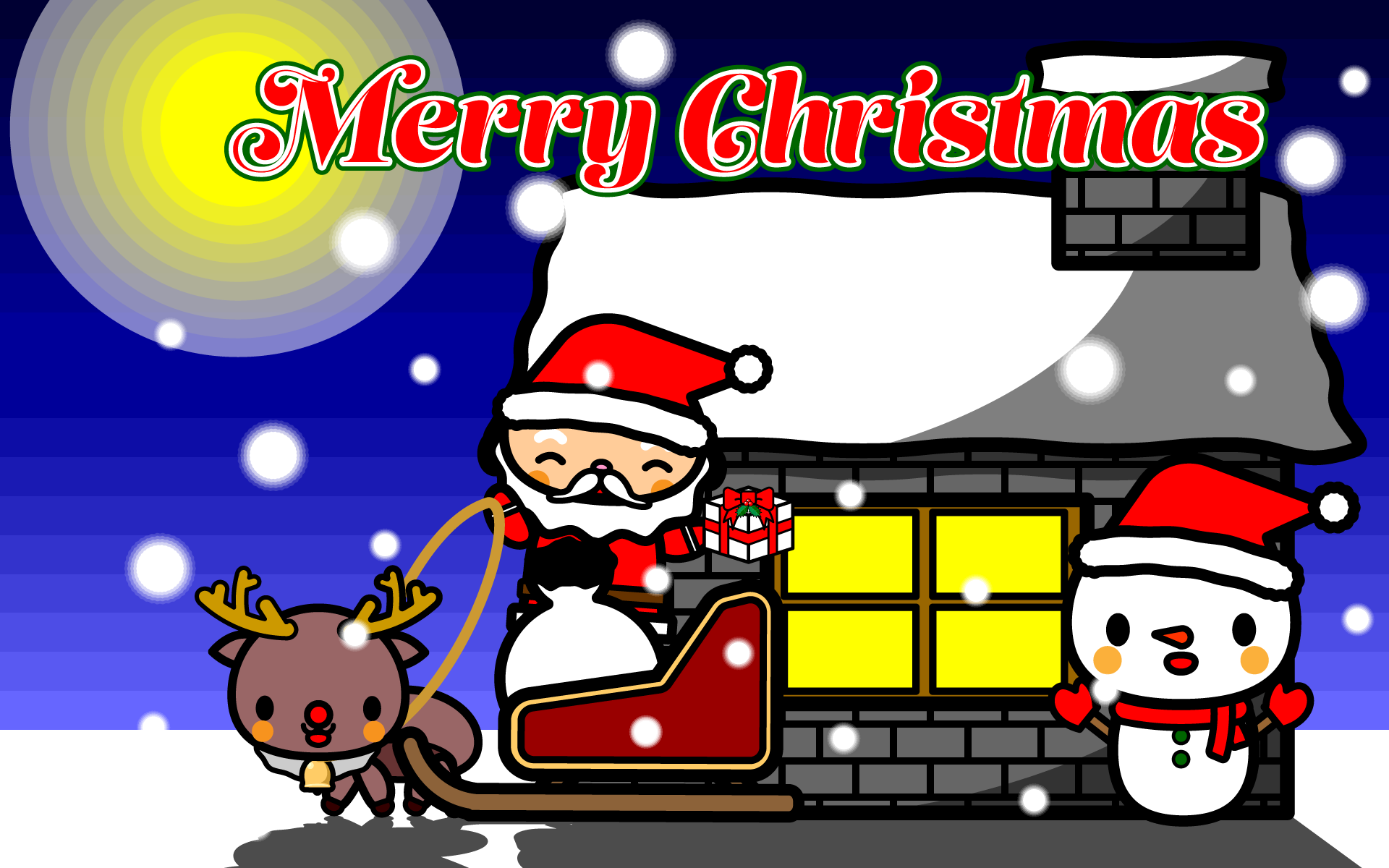 かわいいメリークリスマス02壁紙 Pc の無料イラスト 商用フリー オイデ43