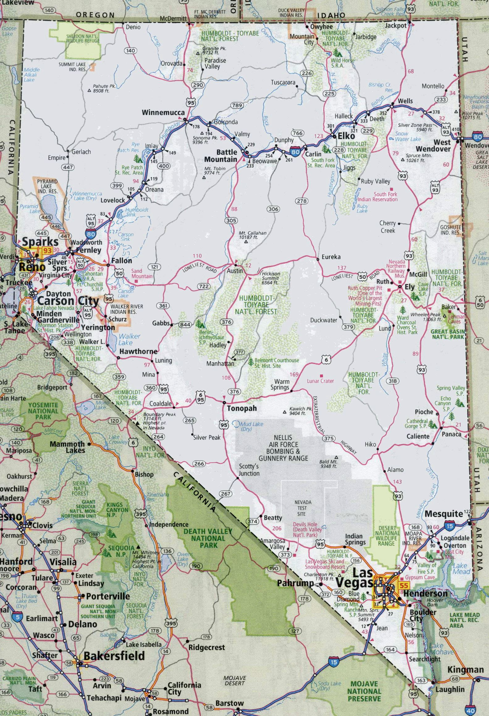 a map of nevada Large Nevada Maps For Free Download And Print High Resolution a map of nevada