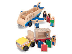 Melissa & Doug Whittle World Plane and Luggage Carrier Set Product Shot