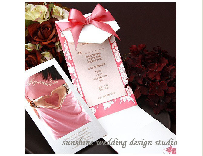 Invitation card Wedding invitation E 054 pink – Wholesale ...