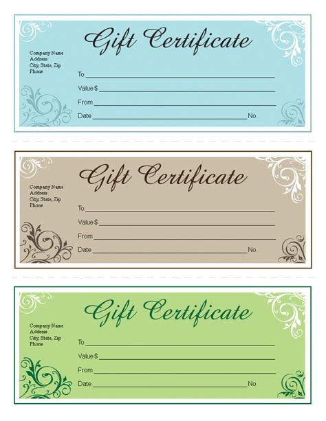  gift certificate template free editable templates at