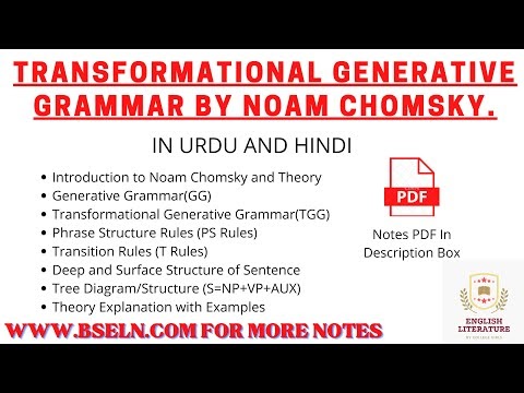 Transformational Generative Grammar? By Noam Chomsky, Deep/Surface structure, Tree Diagram. PDF