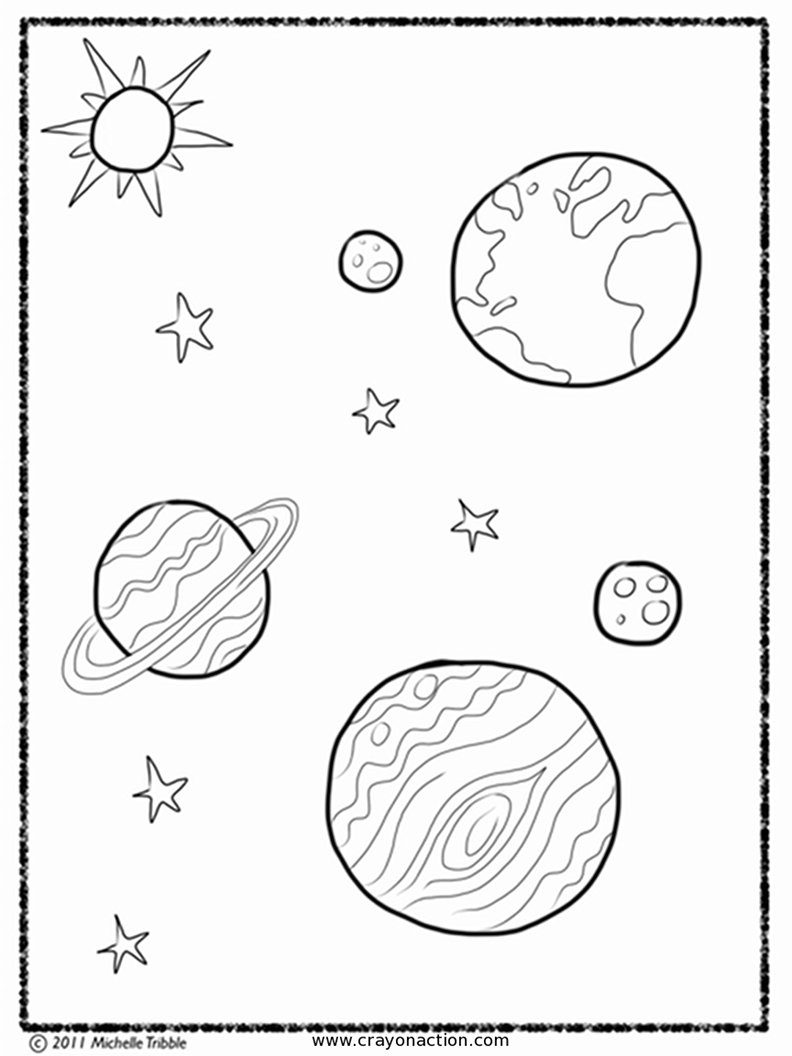 Space coloring pages to download and print for free