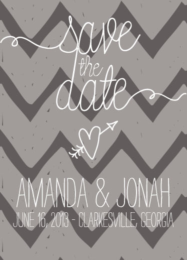 save the date cards - Chevron Stamp