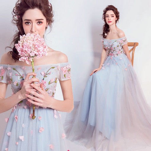 Pom Dress Light Blue Evening Party Dress Cheap Prom Dress Evening Dress Wedding Dress Online Isueer