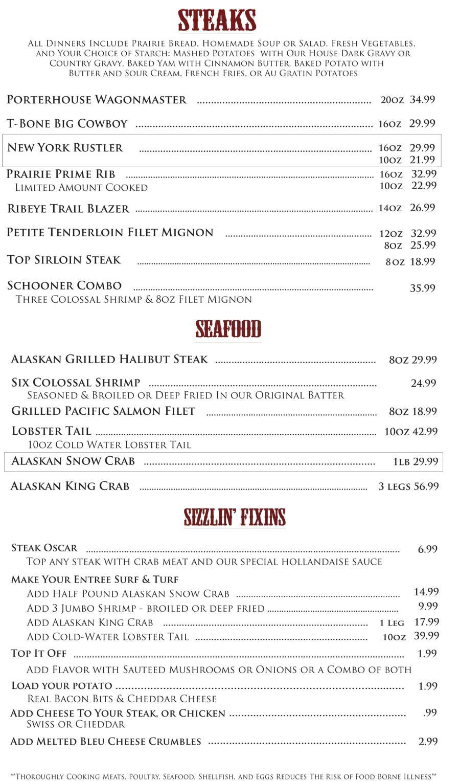 prairie schooner steak house