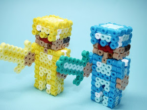 3d Perlerbeads アイロンビーズ Minecraft マイクラ Fullarmorsteve スティーブ完全装備セット 3dperlerbeadsお手軽頑固な立体アイロンビーズ