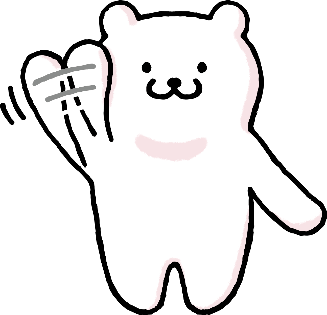 バイバイ オーイ と手を振る呼びかけイラスト かわいい無料イラスト素材