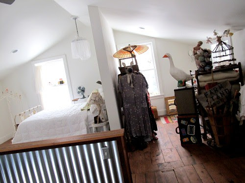 upstairs