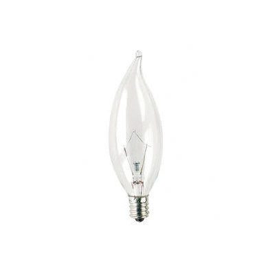 15W Krystal Touch CA8 Flame Tip Chandelier Bulb in Bright White (Set of 12)