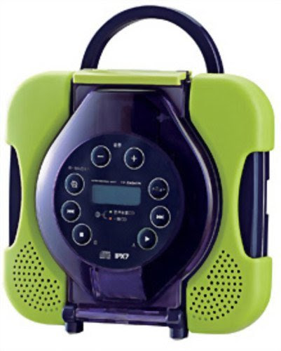 Waterproof CD Player CD Zabady Lime Green AV-J165 with Vocal Remover Function for Karaoke On Sale
