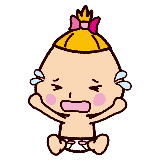 泣く赤ちゃんのイラスト 2カット イラストくん