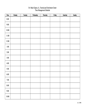 study schedule form pdf fill online printable fillable blank