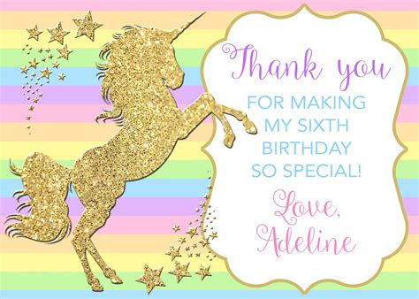 How it works · 1. unicorn thank you card rainbow unicorn party unicorn etsy rainbow