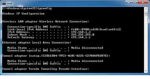 Windows 7 Cmd ipconfig